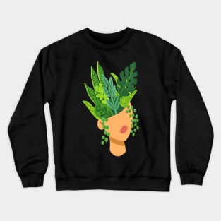 planter head pot plants lover Crewneck Sweatshirt